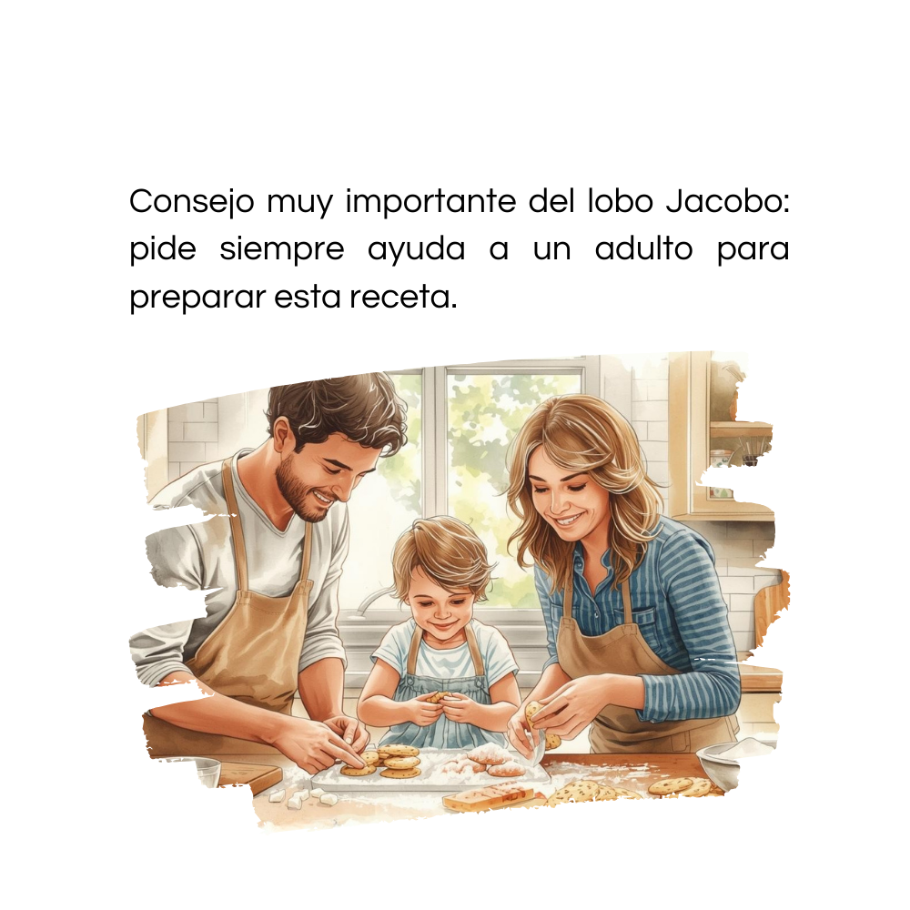 Ilustración del cuento La Navidad más dulce del lobo Jacobo ayuda a crear recuerdos navideños.