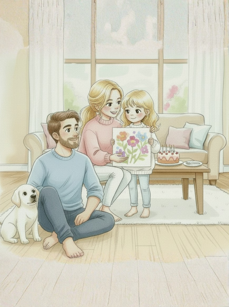 Ilustración del cuento infantil Las aventuras de Valentina y Polo para acompañar a los más pequeños y fomentar a estar presentes, disfrutar del momento y conectar con lo que ocurre a su alrededor.