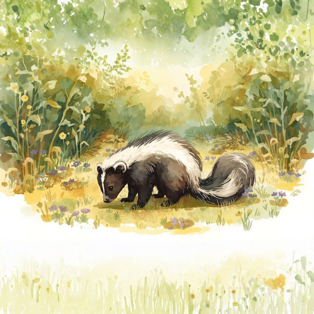Ilustración del cuento infantil La mofeta Renata sobre cómo aprender a gestionar la sensibilidad.