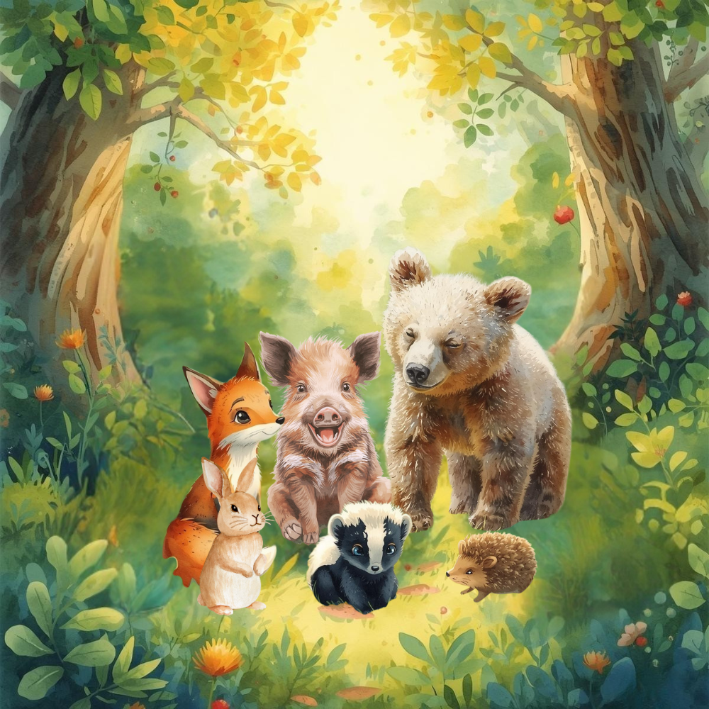Ilustración del cuento infantil La mofeta Renata sobre inclusión y habilidades sociales.