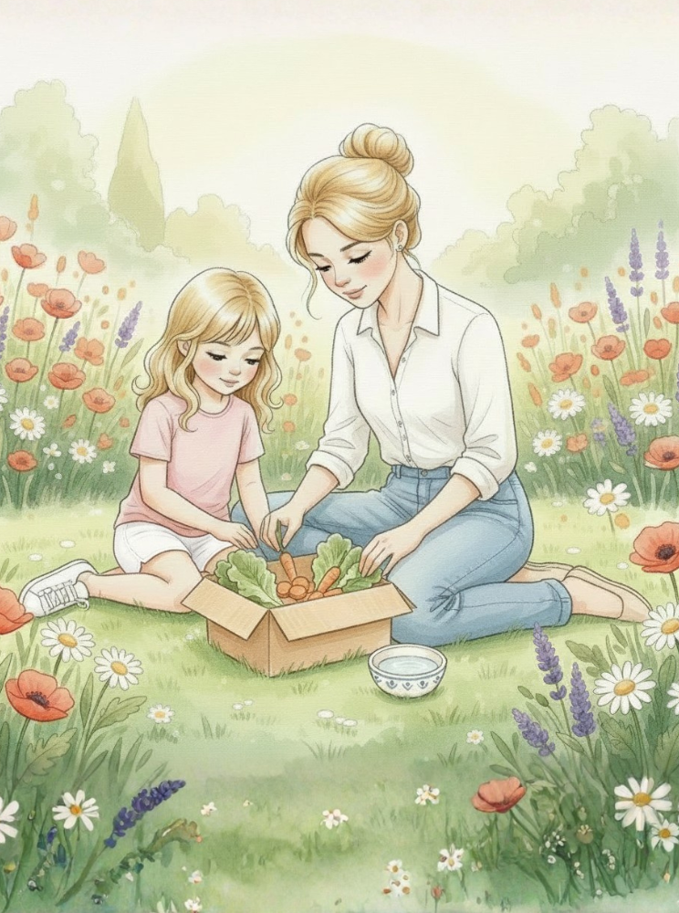 Ilustración del cuento infantil Las aventuras de Valentina y Polo para enseñar a los más pequeños el amor por la naturaleza y el cuidado y cariño hacia los rincones del mundo natural.